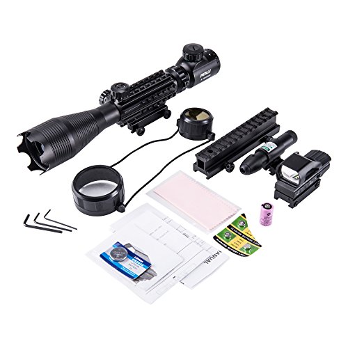 Pinty Rifle Scope 4-16X50 Illuminated Optics Sight Green Laser, Re...