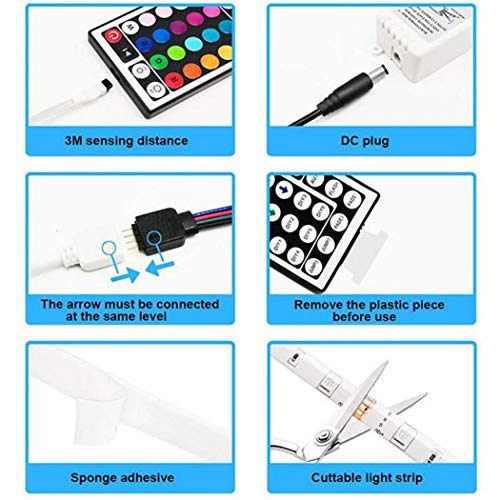 piokikio Waterproof RGB Light Strip Home Party Decoration Remote C...