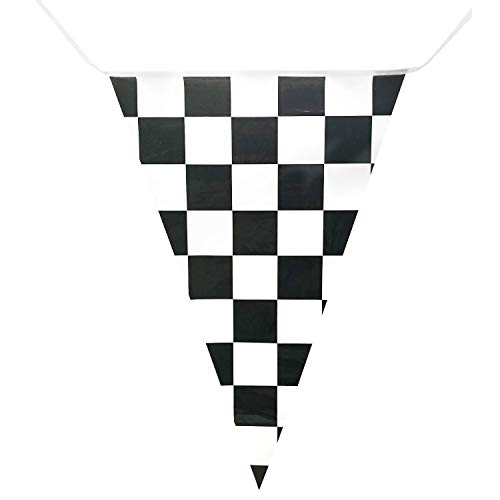 Piokio 100ft Checkered Flag Banner Racing Birthday Decorations, Na...