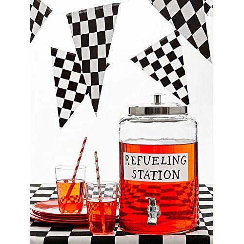 Piokio 100ft Checkered Flag Banner Racing Birthday Decorations, Na...