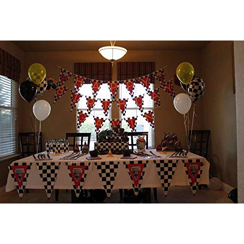 Piokio 100ft Checkered Flag Banner Racing Birthday Decorations, Na...