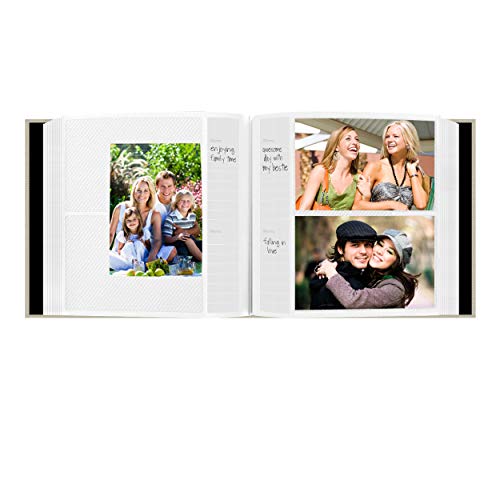 Fabric Frame Cover Photo Album 200 Pockets Hold 4x6 Photos, Biscot...