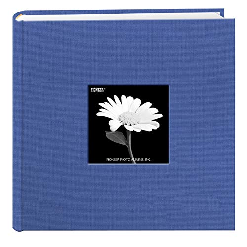 Fabric Frame Cover Photo Album 200 Pockets Hold 4x6 Photos, Sky Blue