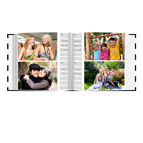 Pioneer Photo Albums Golden Memories Black and White Striped 200 p...