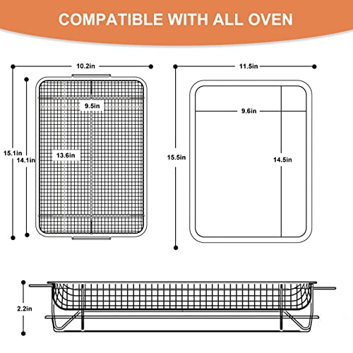 Air Fryer Basket and Tray for Oven Set, 15.5 x 11.5 Stainless ...