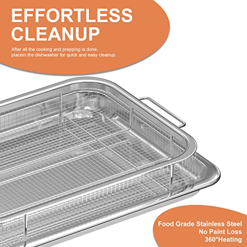 Air Fryer Basket and Tray for Oven Set, 15.5 x 11.5 Stainless ...