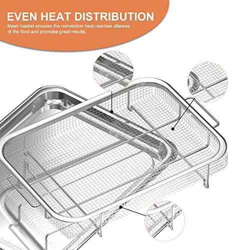Air Fryer Basket and Tray for Oven Set, 15.5 x 11.5 Stainless ...
