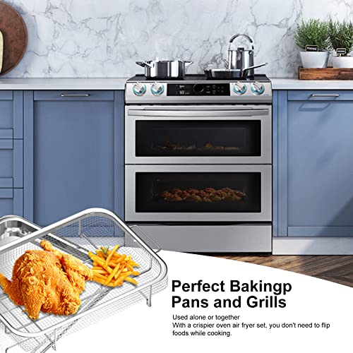 Air Fryer Basket and Tray for Oven Set, 15.5 x 11.5 Stainless ...