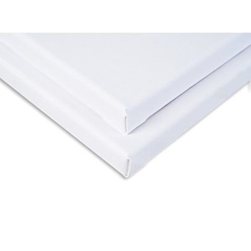 30x30 inch 2 Pack 1-1/2 Pre Stretched Canvas for Painting. 11 oz ...