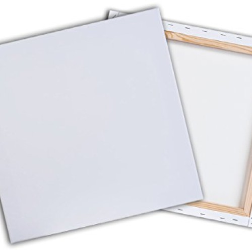 30x30 inch 2 Pack 1-1/2 Pre Stretched Canvas for Painting. 11 oz ...