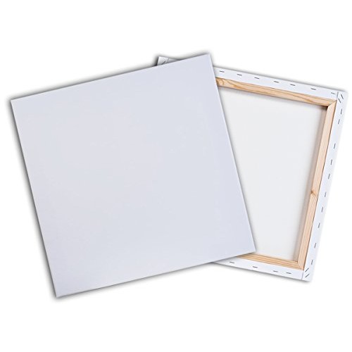 30x30 inch 2 Pack 1-1/2 Pre Stretched Canvas for Painting. 11 oz ...