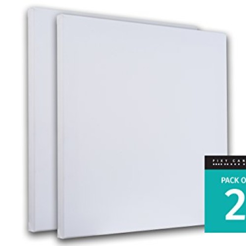 30x30 inch 2 Pack 1-1/2 Pre Stretched Canvas for Painting. 11 oz ...