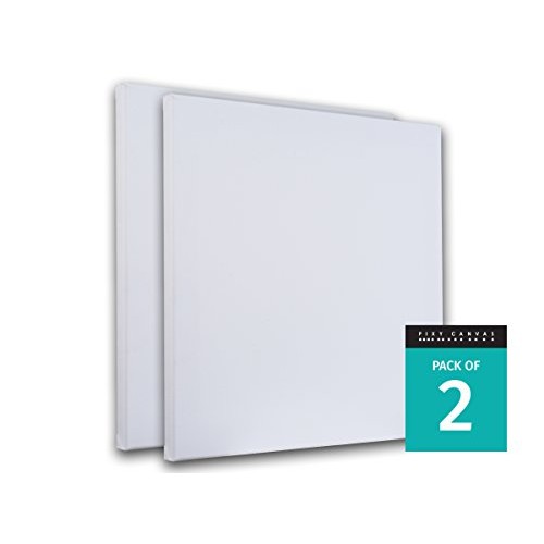 30x30 inch 2 Pack 1-1/2 Pre Stretched Canvas for Painting. 11 oz ...