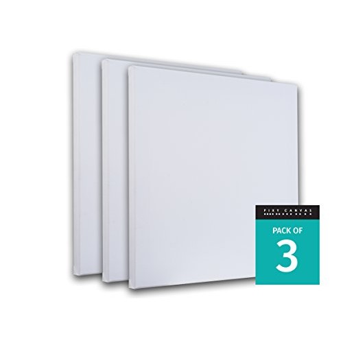 30x30 inch 3 Pack 3/4 Pre Stretched Canvas for Painting. 11 oz Po...