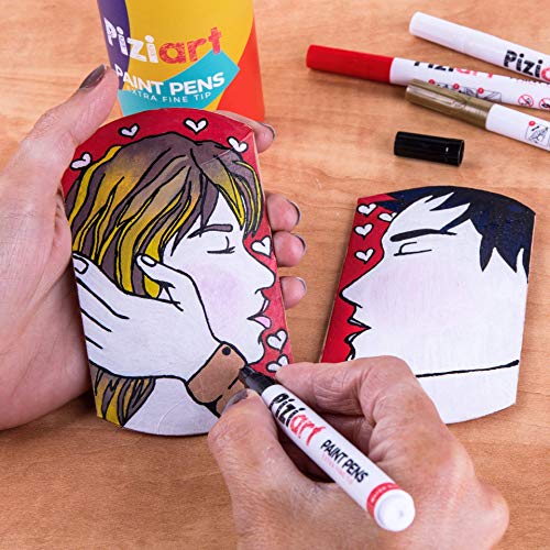 PIZIART Acrylic Paint Pens for Rock Painting, Stone, Glass, Cerami...