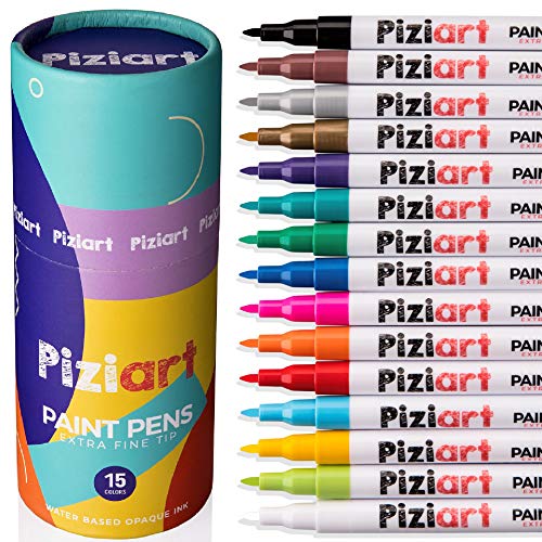 PIZIART Acrylic Paint Pens for Rock Painting, Stone, Glass, Cerami...