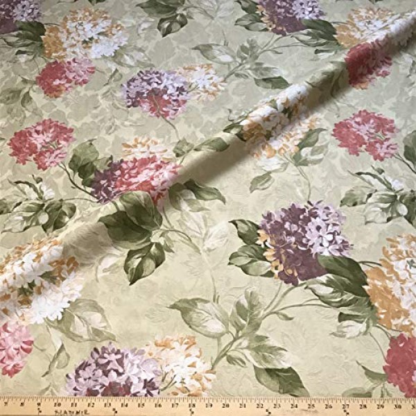 Green Floral 100% Cotton Fabric by The Yard - 54
