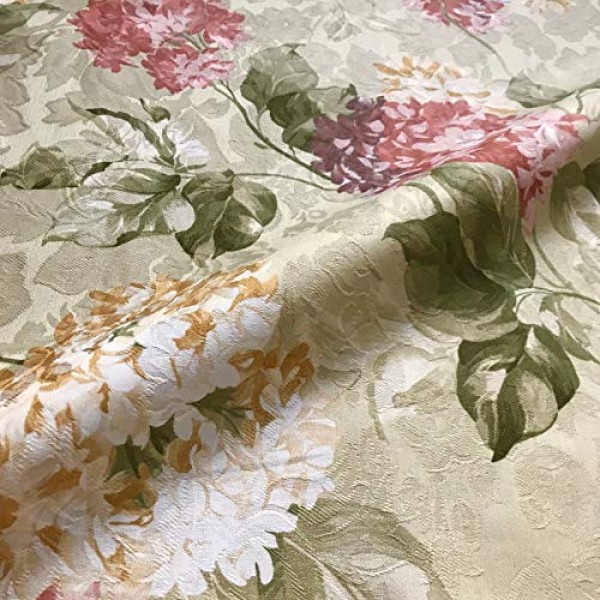 Green Floral 100% Cotton Fabric by The Yard - 54