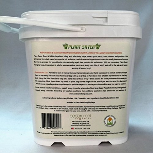 Plant Saver All Natural Deer & Rabbit Repellent, 4 lb. Tub, 20 ref...