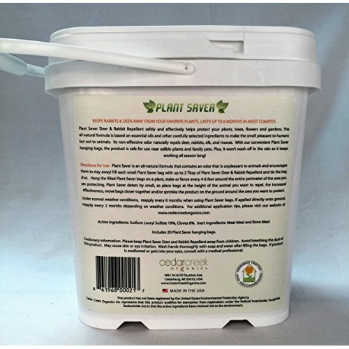 Plant Saver All Natural Deer & Rabbit Repellent, 4 lb. Tub, 20 ref...