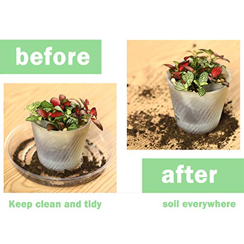 20 Pack Clear Plastic Plant Saucers 6 inch Drip Trays Plant Plat...