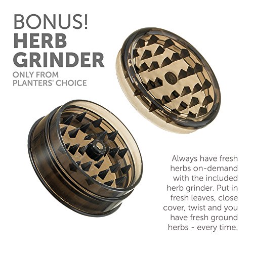 Planters Choice Organic Herb Growing Kit + Herb Grinder - Complet...