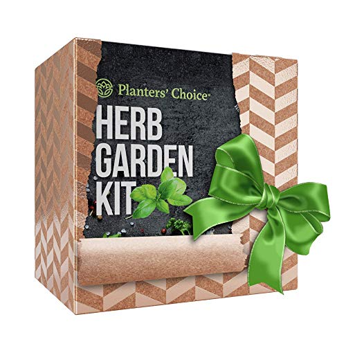 Planters Choice Organic Herb Growing Kit + Herb Grinder - Complet...