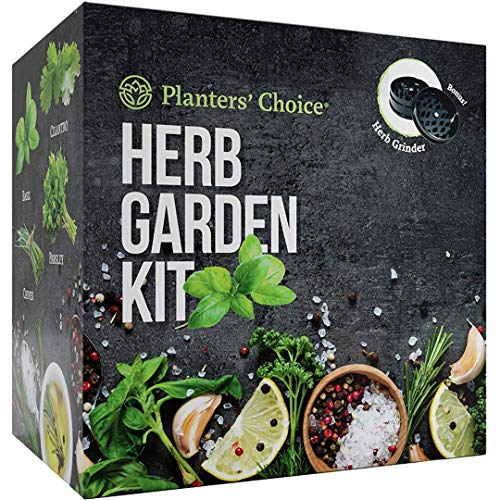 Planters Choice Organic Herb Growing Kit + Herb Grinder - Complet...
