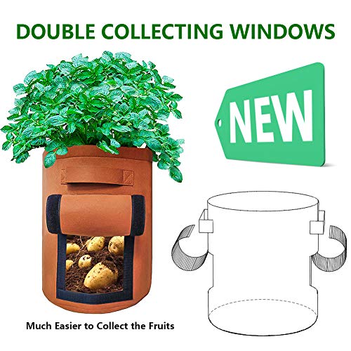 7 Gallon Grow Bags for Vegetables/Potatoes, 5 Pack Colorful Fabric...