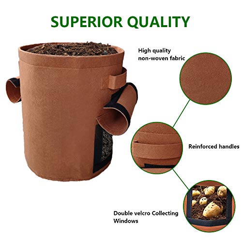 7 Gallon Grow Bags for Vegetables/Potatoes, 5 Pack Colorful Fabric...