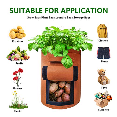 7 Gallon Grow Bags for Vegetables/Potatoes, 5 Pack Colorful Fabric...