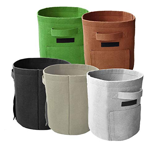 7 Gallon Grow Bags for Vegetables/Potatoes, 5 Pack Colorful Fabric...