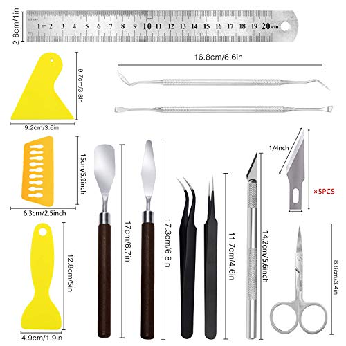 PLANTIONAL Craft Weeding Tools for Vinyl: 18 PCS Craft Basic Set T...