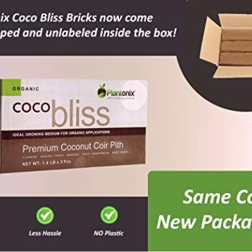Plantonix Coco Coir Brick, OMRI Listed for Organic Use 5 Bricks