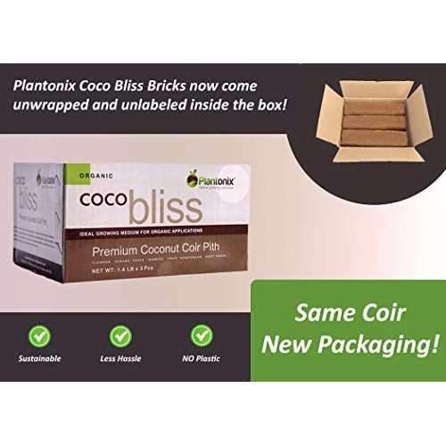 Plantonix Coco Coir Brick, OMRI Listed for Organic Use 5 Bricks