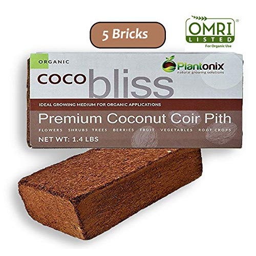 Plantonix Coco Coir Brick, OMRI Listed for Organic Use 5 Bricks