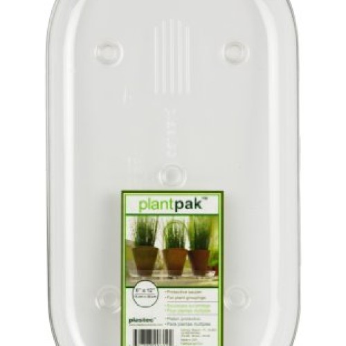 Plastec PLIPAK612 Oval Plantpak Saucer, Clear, 12 inches