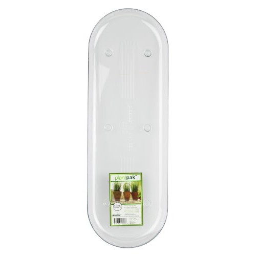 Plastec PLIPAK618 Oval Plantpak Saucer, Clear, 18-Inch