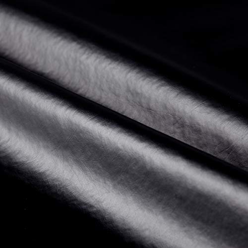 Plastex Fabrics Faux Leather Buffalo Black Fabric by the Yard