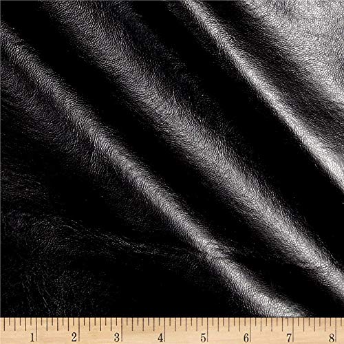 Plastex Fabrics Faux Leather Buffalo Black Fabric by the Yard
