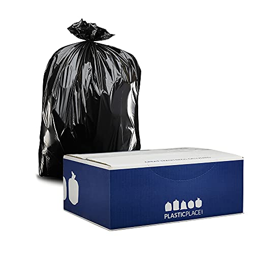 Plasticplace Contractor Trash Bags 55-60 Gallon │ 6.0 Mil │ Black ...