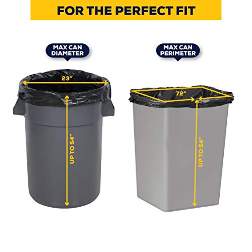 Plasticplace Contractor Trash Bags 55-60 Gallon │ 6.0 Mil │ Black ...
