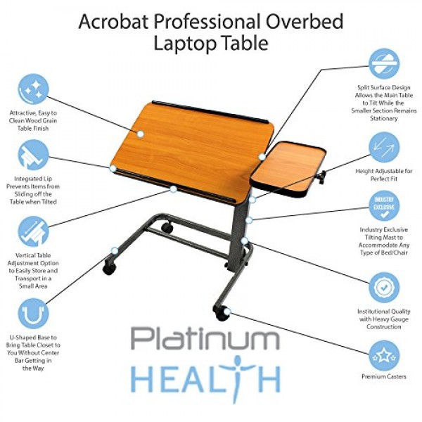 Acrobat Professional Overbed/Laptop Table, Tilting, Height Adjusta...