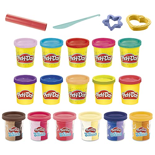 Play-Doh Sparkle and Scents Variety Pack of 16 Cans of Modeling Co...