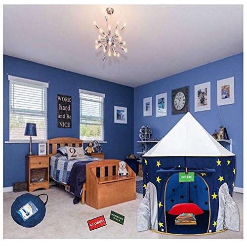 Play Kreative Space Rocketship PlayTent with Crawling Tunnel – Kid...