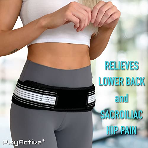 PlayActive Sacroiliac SI Joint Hip Belt - Lower Back Support Brace...