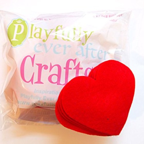 Playfully Ever After 3 Inch 28pc Felt Hearts Red