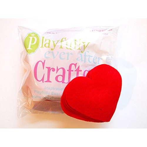 Playfully Ever After 3 Inch 28pc Felt Hearts Red