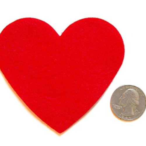 Playfully Ever After 3 Inch 28pc Felt Hearts Red