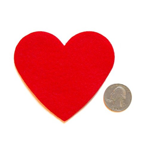 Playfully Ever After 3 Inch 28pc Felt Hearts Red